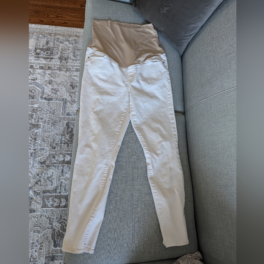 White maternity jeans